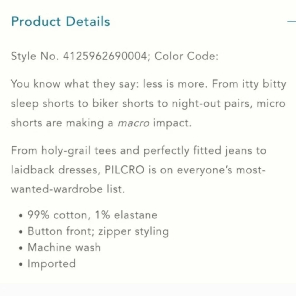 NWT Anthropologie Pilcro Low Rise Denim Micro Jean Shorts Cheeky Hot Pants 29